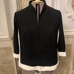 Plaza South Petite. Sz 18WP. Lined Zip Front 3/4 Sleeve Professional Jacket. LC